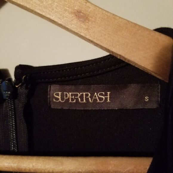 supertrash | LBD with Quilted Faux Leather Trim Mini Sheath Dress - Picture 4 of 7